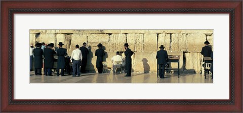 Framed People praying at Wailing Wall, Jerusalem, Israel Print