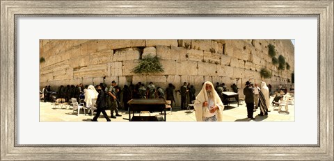 Framed People praying in front of the Wailing Wall, Jerusalem, Israel Print