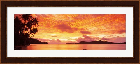 Framed Sunset, Huahine Island, Tahiti Print