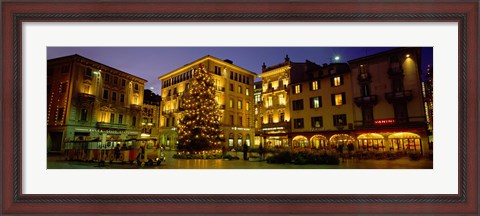 Framed Low Angle View Of Buildings, Piazza Della Riforma, Lugano, Switzerland Print