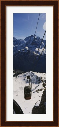 Framed High angle view of an overhead cable car, Jungfrau, Bernese Oberland, Swiss Alps, Switzerland Print
