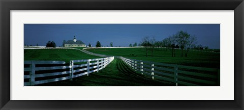 Framed USA, Kentucky, Lexington, horse farm Print