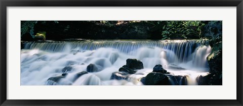 Framed Waterfall in a forest, Aberfeldy Birks, Perthshire, Scotland Print