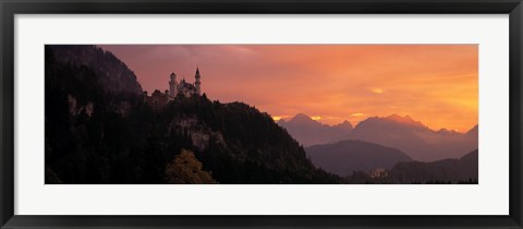 Framed Neuschwanstein Palace at dusk, Bavaria Germany Print