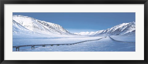 Framed Alaska Pipeline, Brooks Range, Alaska Print