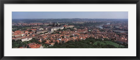 Framed Aerial view of a cityscape, Prague, Czech Republic Print