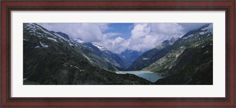 Framed High angle view of a lake surrounded by mountains, Grimsel Pass, Switzerland Print