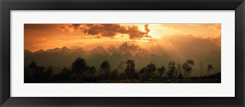 Framed Dawn Teton Range Grand Teton National Park WY USA Print