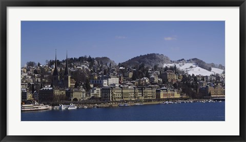 Framed High angle view of a city, Lucerne, Switzerland Print