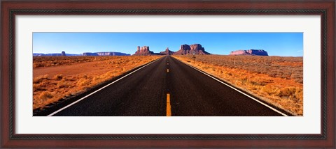 Framed Empty Road, Clouds, Blue Sky, Monument Valley, Utah, USA, Print