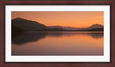 Framed Lake Zug in the Evening Mt Rigi &amp; Mt Pilatus  Switzerland Print