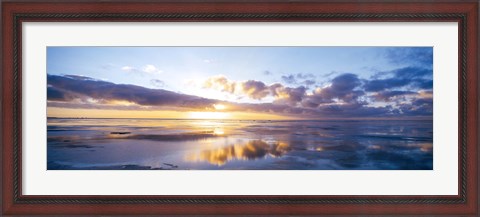 Framed Sunrise On Beach, North Sea, Germany Print