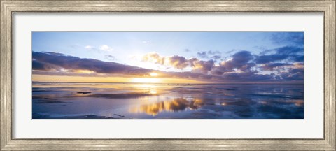 Framed Sunrise On Beach, North Sea, Germany Print