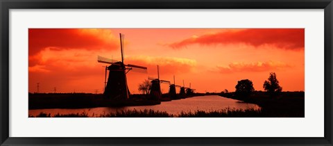 Framed Windmills Holland Netherlands Print