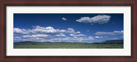 Framed Clouds and meadow, Wyoming, USA Print