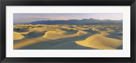 Framed Sand dunes in a desert, Grapevine Mountains, Mesquite Flat Dunes, Death Valley National Park, California, USA Print