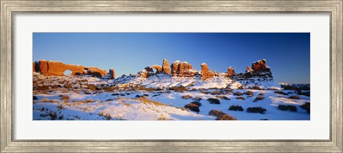 Framed Rock formations on a landscape, Arches National Park, Utah, USA Print