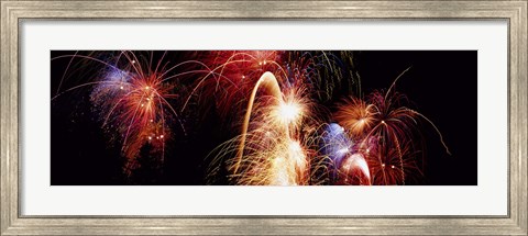 Framed Fireworks Display, Banff, Alberta, Canada Print