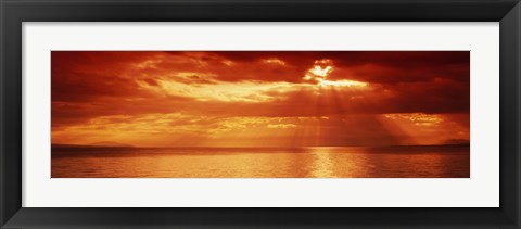 Framed Sunset, Lake Geneva, Switzerland Print