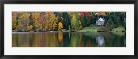 Framed Lake With House, Canada Print