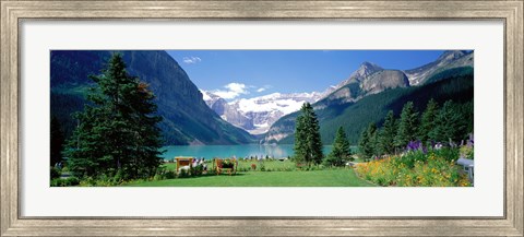 Framed Shore of Lake Louise, Banff National Park, Alberta, Canada Print