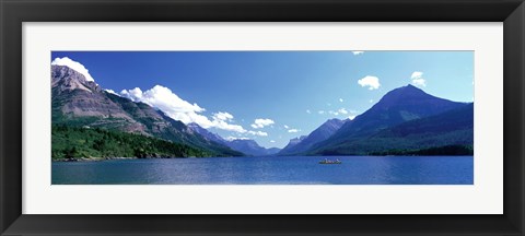 Framed Canoeing Waterton Lake Waterton Glacier National Peace Park Alberta Canada Print