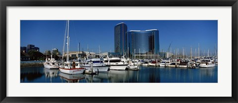 Framed Embarcadero Marina Hotel, San Diego, California, USA Print