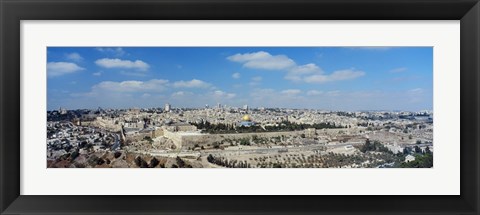 Framed Ariel View Of The Western Wall, Jerusalem, Israel Print