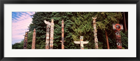 Framed Totem poles in a park, Stanley Park, Vancouver, British Columbia, Canada Print