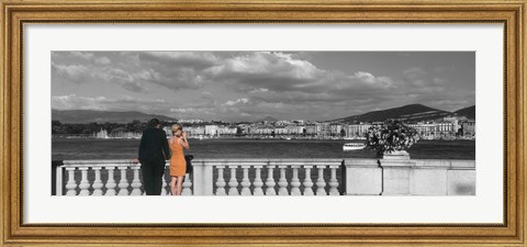 Framed Couple at Leman Geneva Switzerland Print