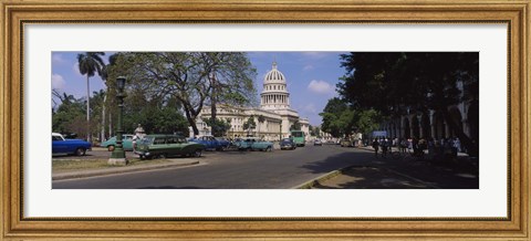 Framed Building along a road, Capitolio, Havana, Cuba Print