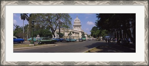 Framed Building along a road, Capitolio, Havana, Cuba Print