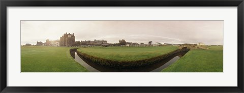 Framed Golf course with buildings in the background, The Royal and Ancient Golf Club, St. Andrews, Fife, Scotland Print