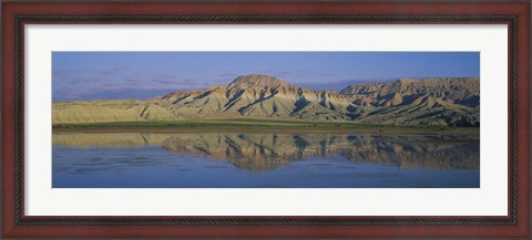 Framed Reflection of hills in a lake, Cayirhan, Turkey Print