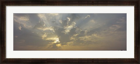 Framed Low angle view of sun shinning behind cloud, Luxembourg City, Luxembourg Print
