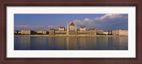 Framed Parliament building at the waterfront, Danube River, Budapest, Hungary Print