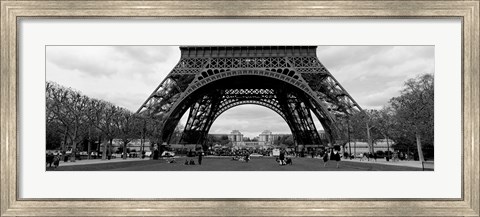 Framed Low section view of a tower, Eiffel Tower, Paris, France Print