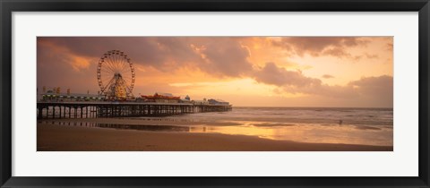 Framed Ferris wheel near a pier, Central Pier, Blackpool, Lancashire, England Print