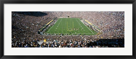 Framed Aerial view of a football stadium, Notre Dame Stadium, Notre Dame, Indiana, USA Print