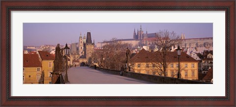 Framed View Of Houses Along The Charles Bridge, Prague, Czech Republic Print