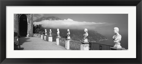 Framed Marble busts along a walkway, Ravello, Amalfi Coast, Salerno, Campania, Italy Print