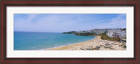Framed High angle view of the beach, Albufeira, Faro, Algarve, Portugal Print