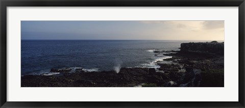 Framed Rock formations at the coast, Punta Suarez, Espanola Island, Galapagos Islands, Ecuador Print