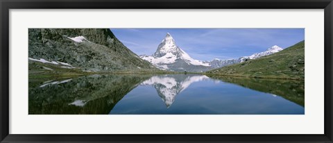 Framed Lake, Mountains, Matterhorn, Zermatt, Switzerland Print