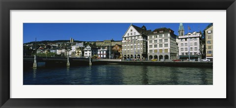 Framed Buildings at the waterfront, Limmat Quai, Zurich, Switzerland Print