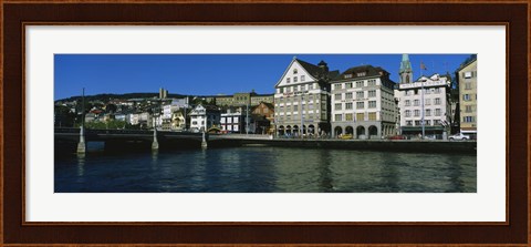 Framed Buildings at the waterfront, Limmat Quai, Zurich, Switzerland Print