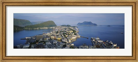 Framed High angle view of a town, Alesund, More og Romsdall, Norway Print