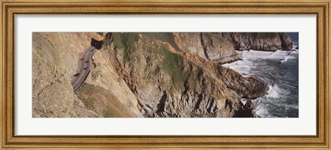 Framed USA, California, Big Sur, Pacific Coast Highway 1, High angle view of freeway Print