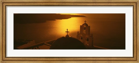 Framed Greece, Santorini, Fira, Church of Anastasis, High angle view of a Church Print