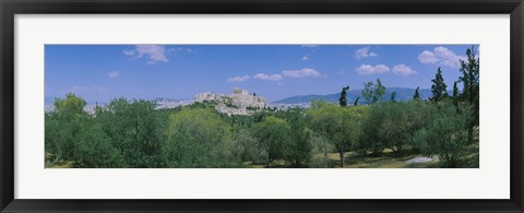 Framed Ruined buildings on a hilltop, Acropolis, Athens, Greece Print